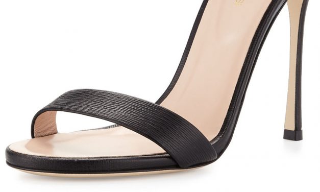 Sergio Rossi Hammered-Heel Strappy Sandal