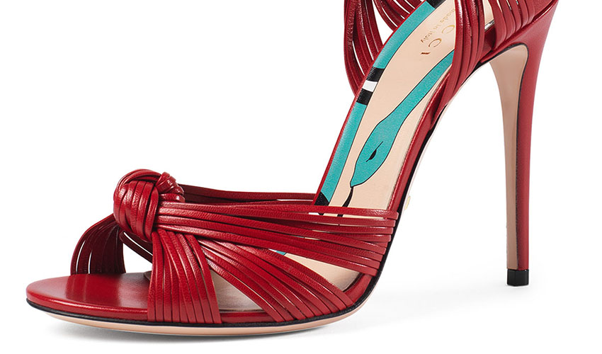 Gucci Allie Leather Knot Sandal